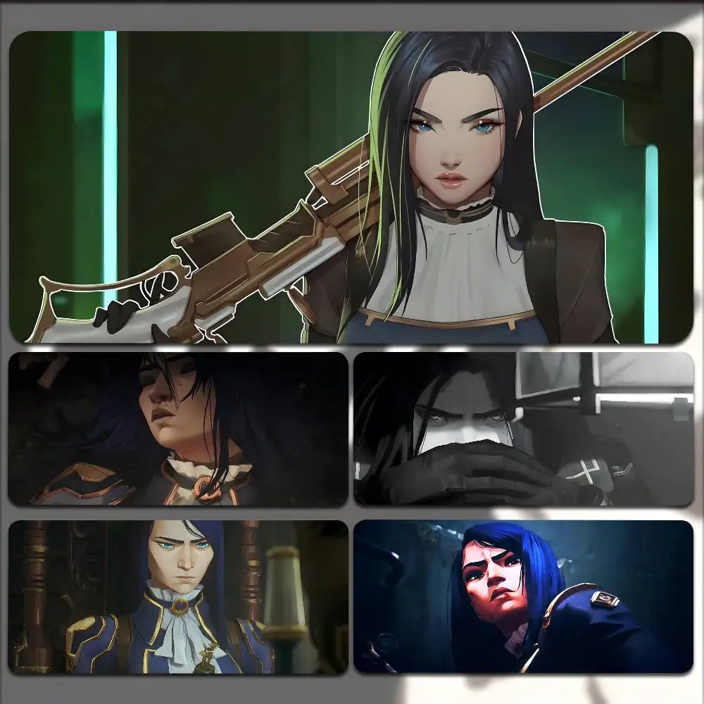 1pc Anime Game C-Caitlyn Kiramman Mousepad Non-slip Suitable For Office Computers Laptops E-sports Game Desk Mats XXL Keyboard