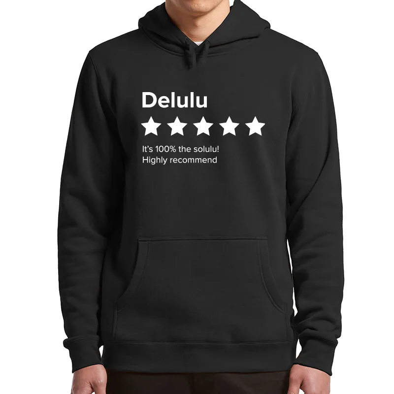 

Delulu Is the Solulu Hoodies Funny Slang Humor Y2k Hooded Sweatshirt For Men Women Unisex Casual Soft Hoody Pullovers