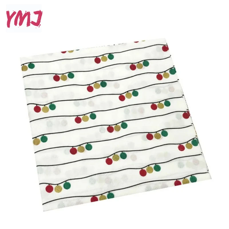 Servilletas con estampado colorido para restaurante, pañuelos cuadrados a rayas, servilletas de papel plegables para copa de vino, 20 piezas de 2 capas