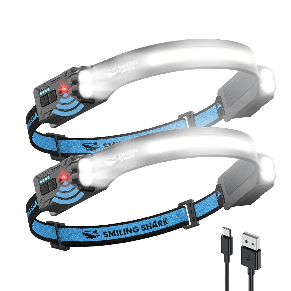 Torcia frontale TD-0123S, leggera e luminosa con fascia regolabile, ricaricabile e perfetta per l'uso all'aperto