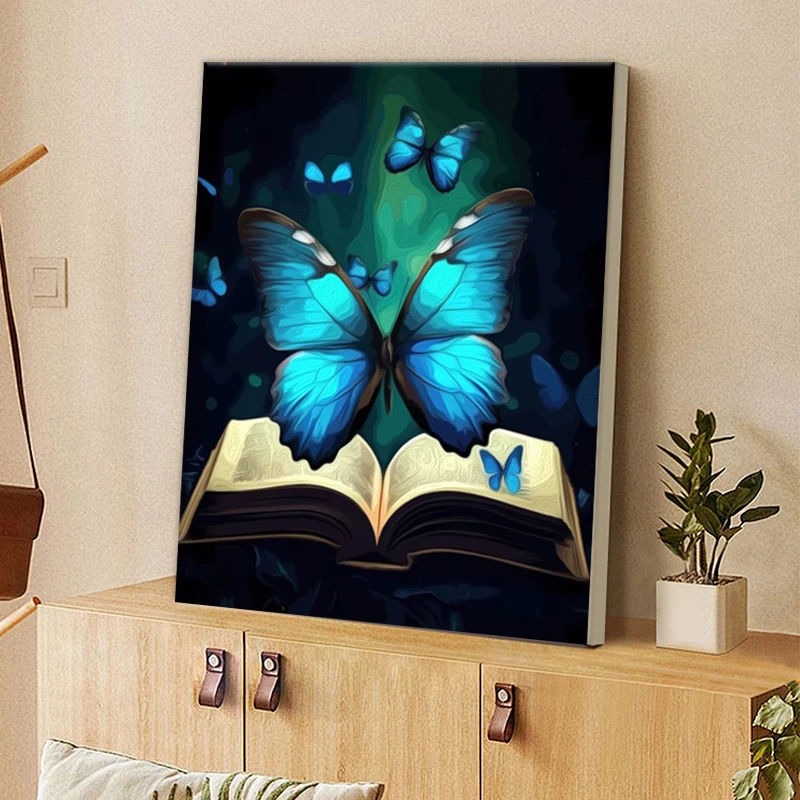 SDOYUNO Painting By Number Adults Illusionary Butterfly Diy Crafts Canvas Art Painting Funky Home Decor Items