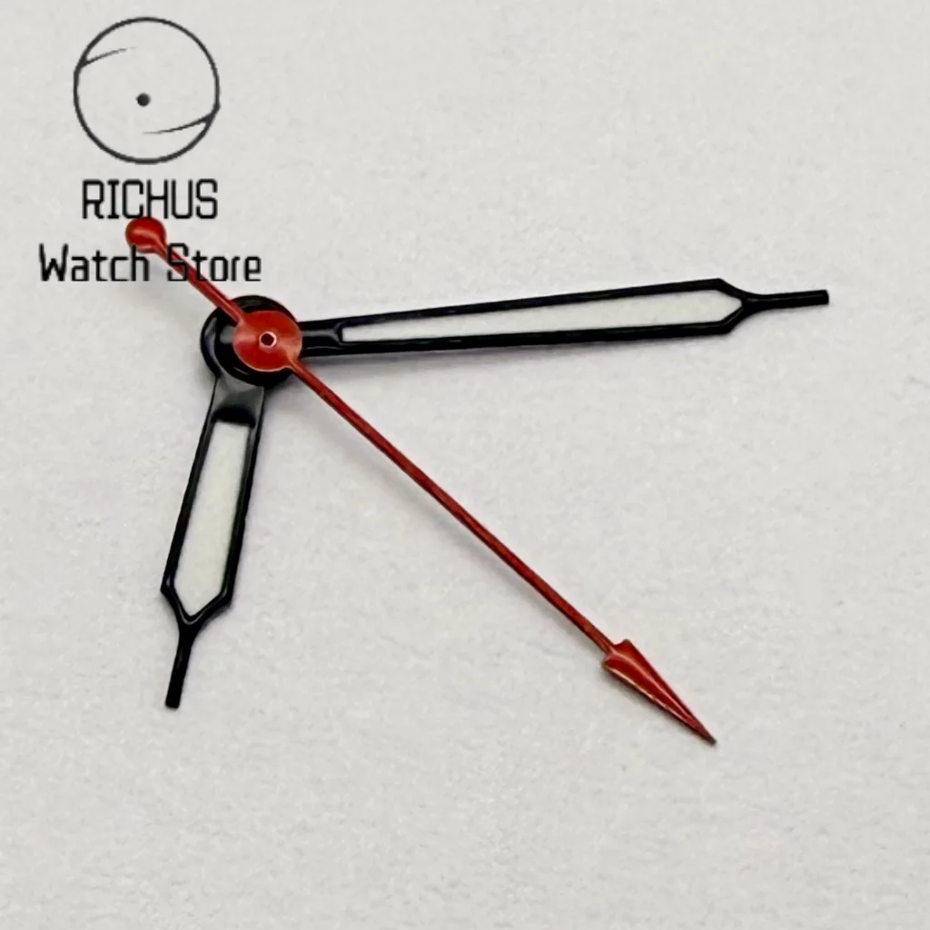 RICHUS New High-Quality VH31 Black-Red Watch Hands Green Luminous Fit VH31 Movement Watch Accessories