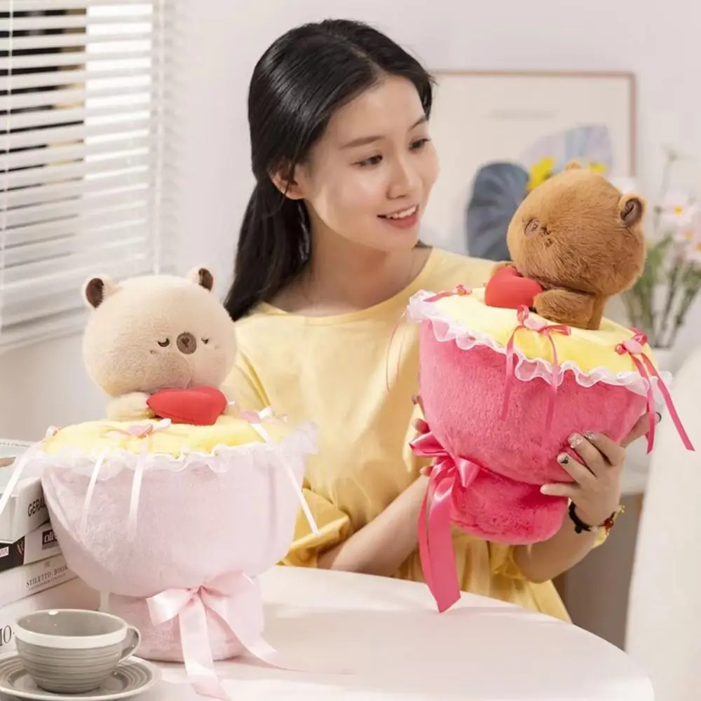 

Cartoon Animal Capybara Plush Bouquet Handmade Cute Panda Bouquet Plush Toys Soft 40cm Animal Bridal Bouquet Holiday Gifts