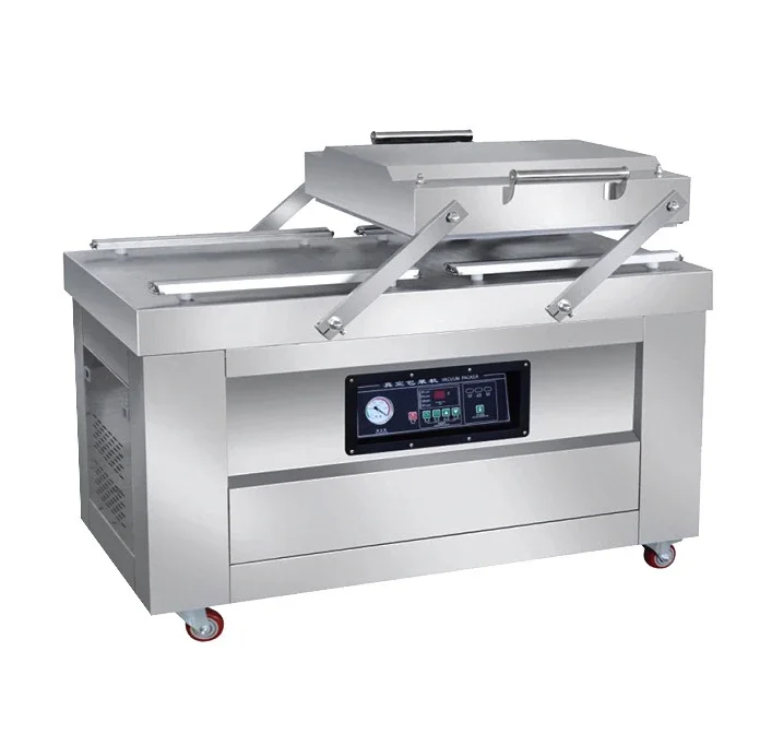 DZD-400 Double Chamber Vacuum Packaging Sealer Recessed Tank Wet Dry Food Semi Automatic