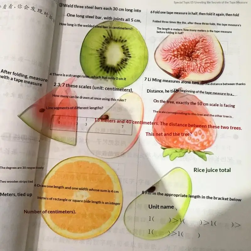 New Reading Bookmark Simulation Fruit Bookmark Desktop Decor Bookmark Eye-Catching For Birthday Gift Stationery Collection