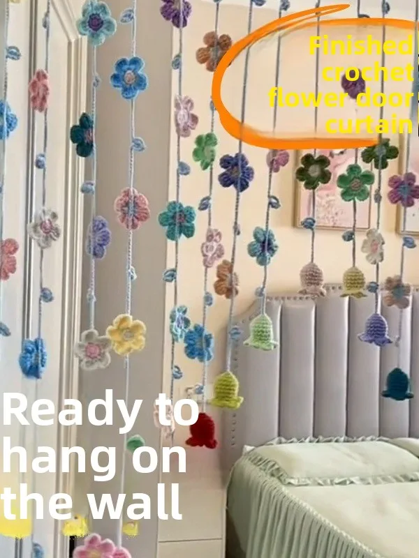 

Готовая тканая дверная занавеска с цветочным узором, разноцветная, с маленькими колокольчиками-орхидеями, для декора двери спальни, подарок для сестры, домашний декоративный текстиль