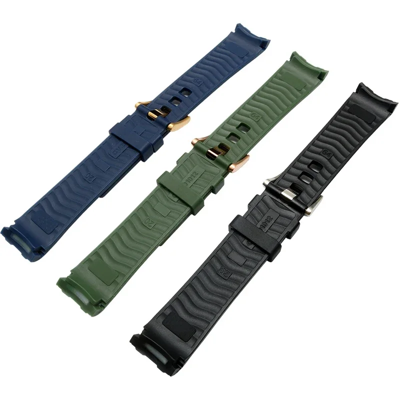 Fluorine Rubber Watch Accessories Band for Omega strap Seamaster 300 Speedmaster Ocean Silicone Black Green Blue Bracelet 20mm