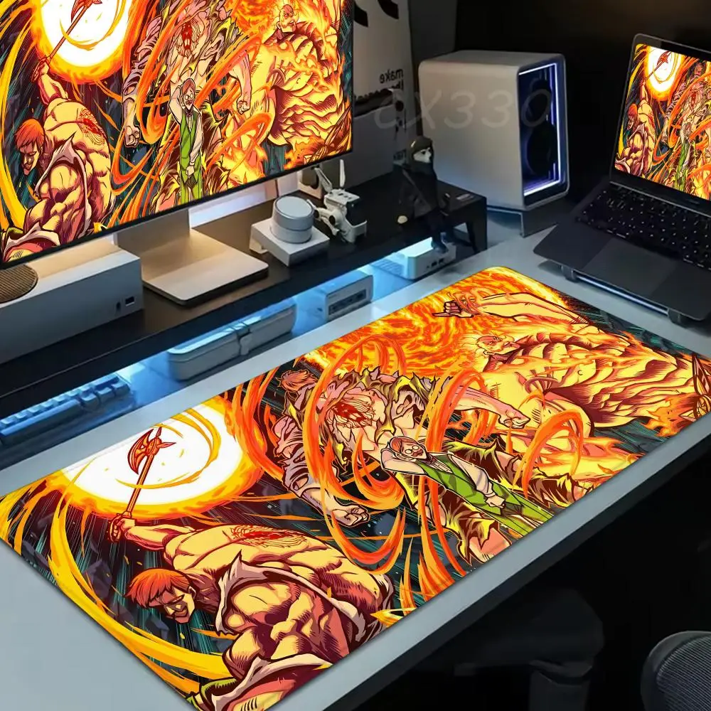 

anime Escanor Mouse Pad Large Computer Mousepad Office 1000x500mm XXL Pc Gamer Non-slip Rubber Keyboard Deskmat