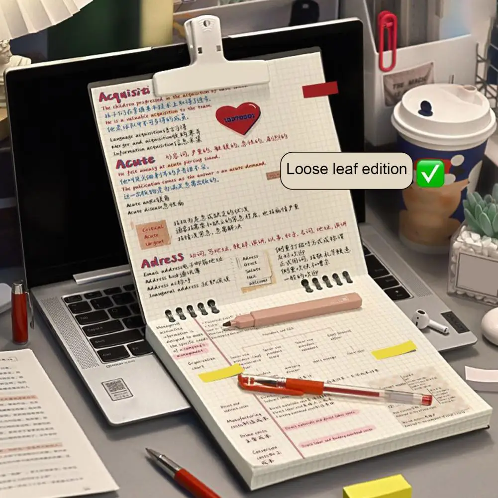 Versatile Writing Notebook Loose-leaf Notebook with Thickened Paper Thickened Paper Loose-leaf Notebook with Lines for Home