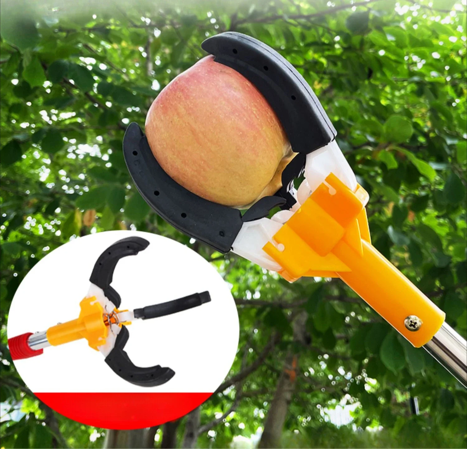 High-altitude fruit picking artifact three-claw multi-function extended telescopic fruit picking scissors apple