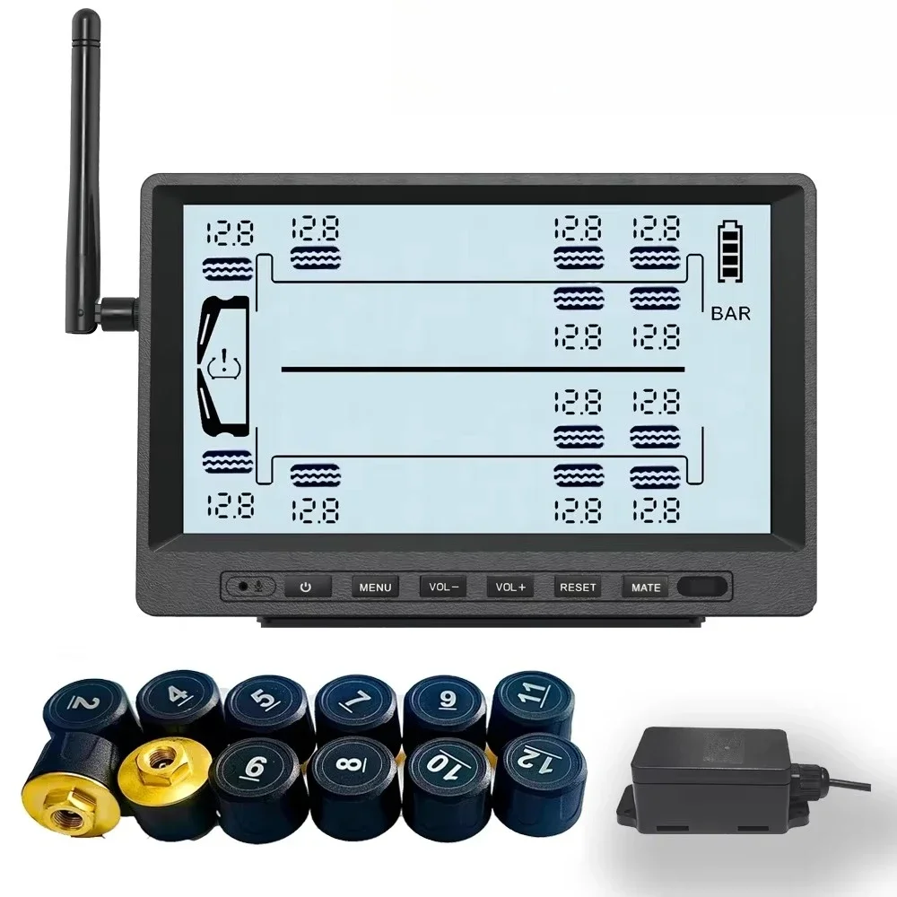 12-wheel Truck External Tire Pressure Detector High Precision Fire Truck School Bus TPMS