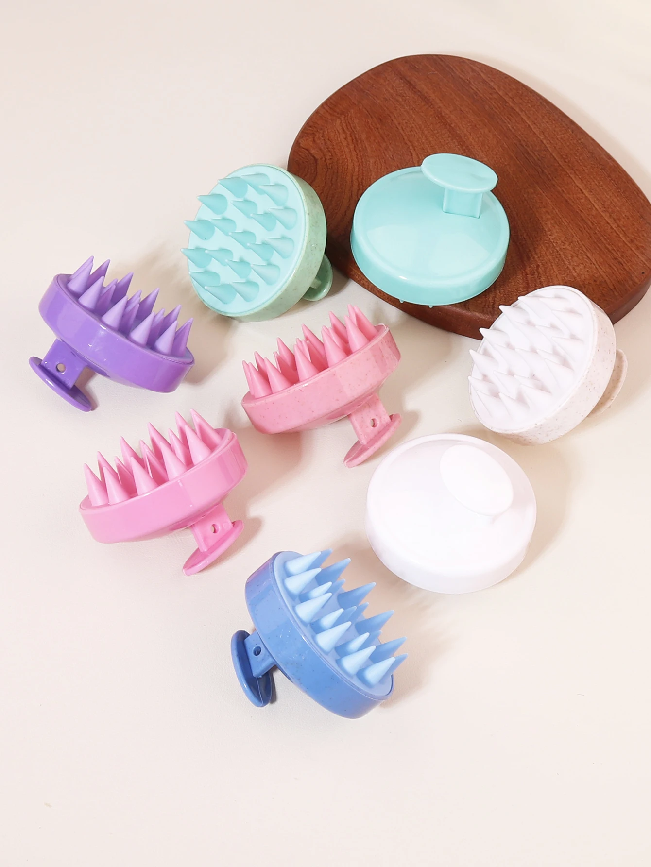 

2pcs silicone shampoo brush head scalp massage thorough cleaning, easy foaming hair care styling tool Special for real hair wigs