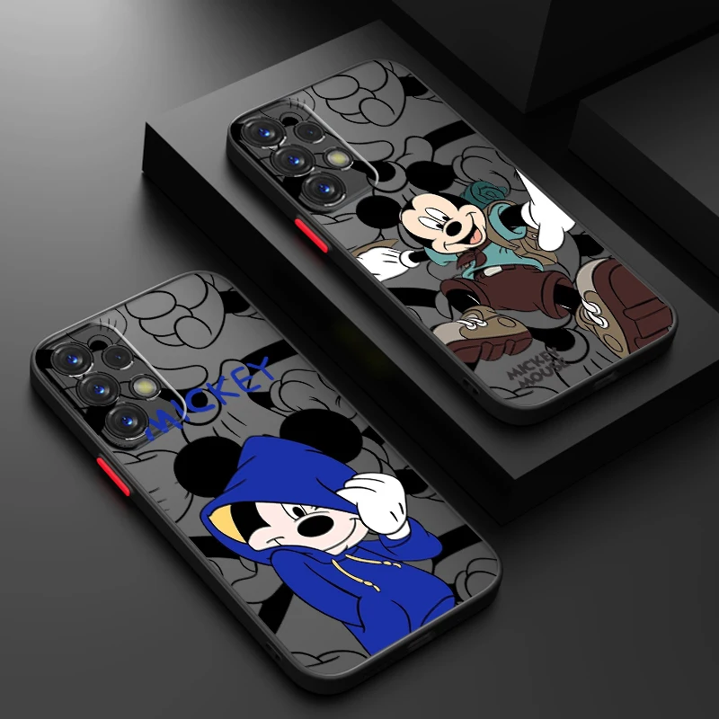 Mickey Minnie Happy Trend Frosted Translucent For Samsung Note 20 A35 A03 A54 A31 A22 A34 A14 A24 A04 A55 5G Soft Phone Case