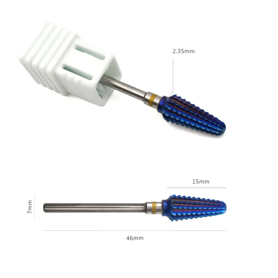HYTOOS Punte da trapano per unghie in metallo duro viola 3/32 "Frese per punte in metallo duro Tornado per manicure Pedicure Unghie Accessori Strumenti