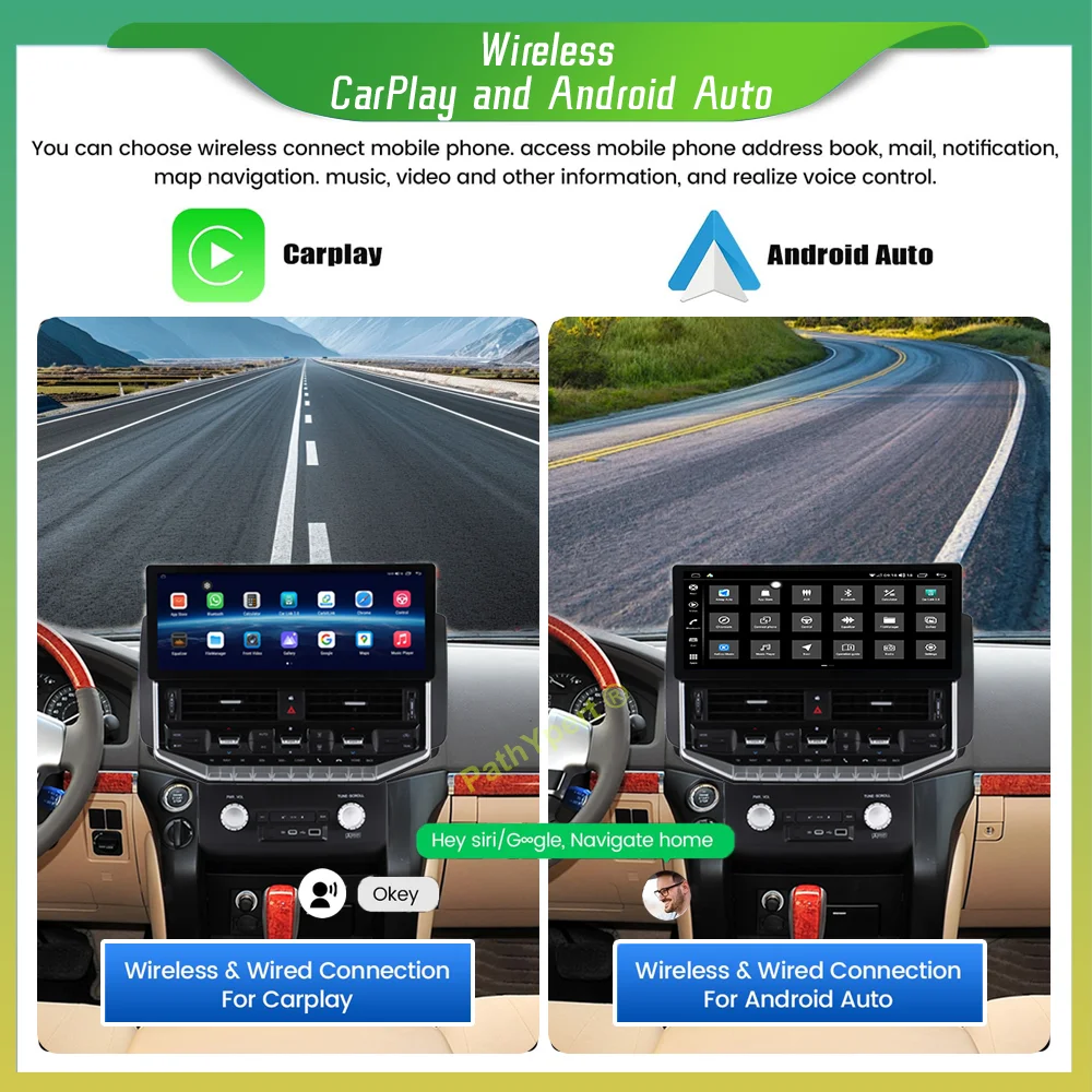 Unisoc 7870 Android 15 For Toyota Land Cruiser 200 LC200 upgraded to 300 LC300 2007-2021 12G+256G Car Radio Multimedia Carplay