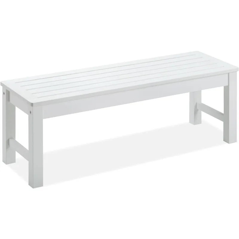 Outdoor Bench, Two Person Poly Lumber Porch Bench, Weatherproof Garden Bench That Never Rot and Fade