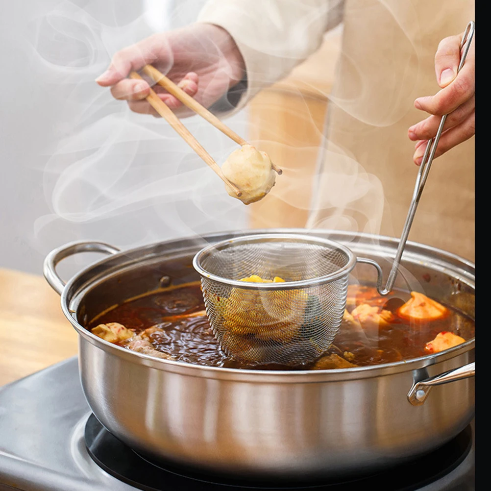 

Воронка Из Нержавеющей Стали Shabu Hotpot можно повесить ситечко кухонная рыболовная лапша