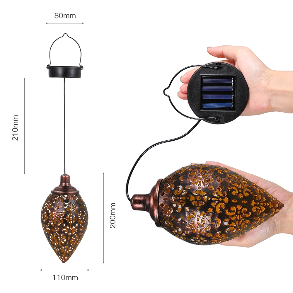 Luz LED Solar colgante para exteriores, guirnalda de luces de hadas, linterna impermeable para jardín, lámpara Solar, decoración