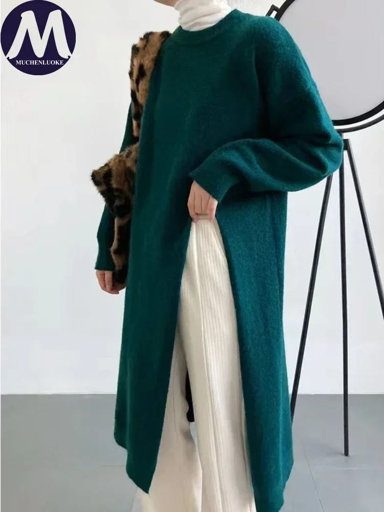 سترات نسائية متماسكة أنيقة وجميلة برقبة دائرية، بلوفرات فضفاضة غير رسمية، ملابس نسائية، موضة جديدة، خريف، شتاء