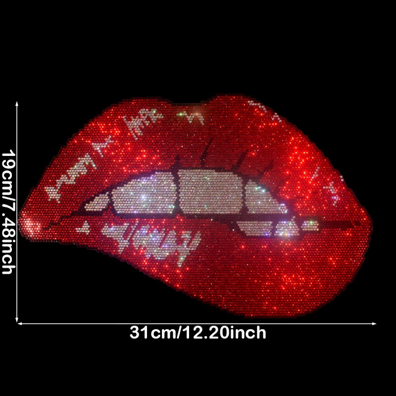 ​ Vivid Lip Contour Rhinestone Transfer – Brechende Brillanz für Bekleidung und Abode-Dekor (Kosmetikkunstmotiv) ​ ​