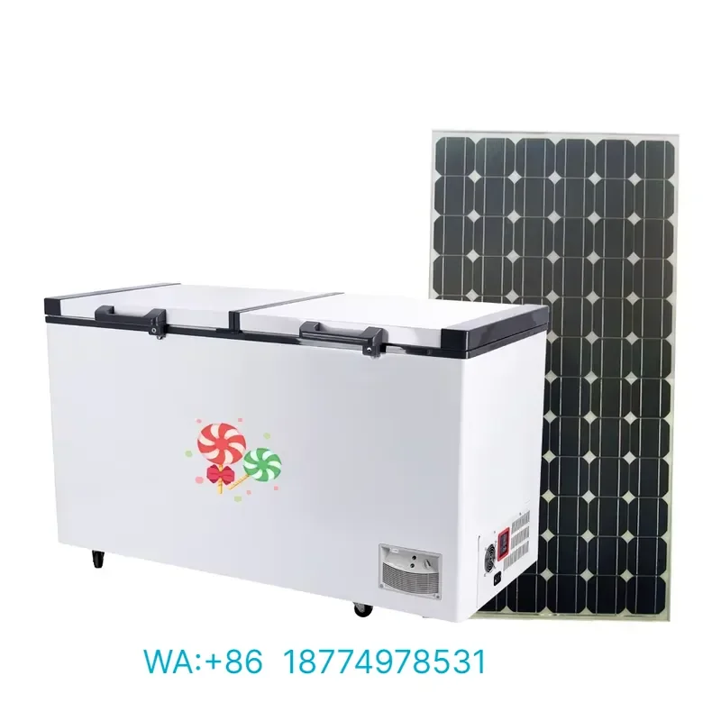 Off-grid Solar Power System Appliances for Solar Chest Freezer 508L Big Capacity With Double Door DC 12V Freezer for