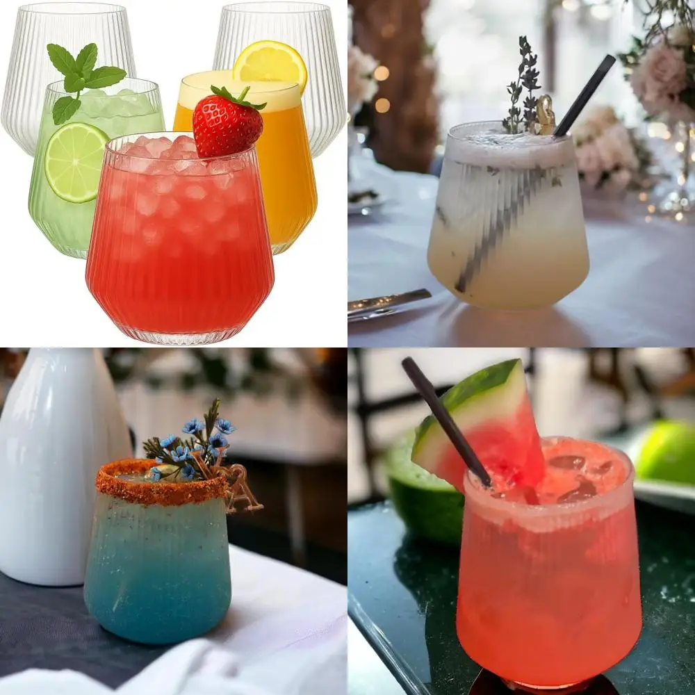 

Небьющиеся пластиковые бокалы для вина и шампанского в стиле оригами с рябью — идеально подходят для элегантного одноразового использования в помещении