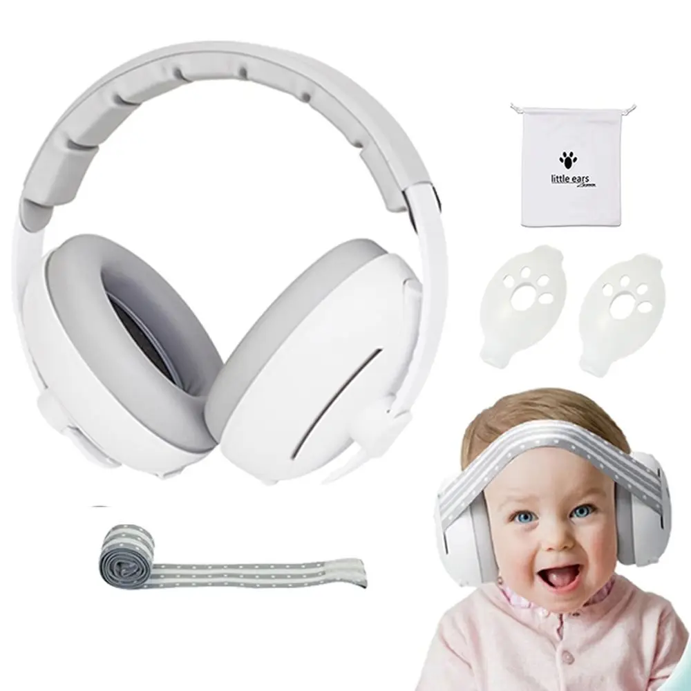 Convertible Design 2-in-1 Baby Ear Muffs Adjustable Band Comfortable Toddler Noise Reduction Earmuffs with Storage Bag