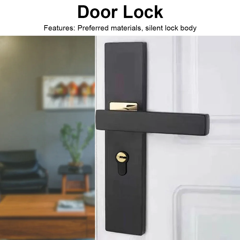 كتم قفل الباب مقبض سبليت قفل أمان الباب المعدني مع مفاتيح مدخل الأمان قفل الباب الميكانيكي للحمام غرفة النوم