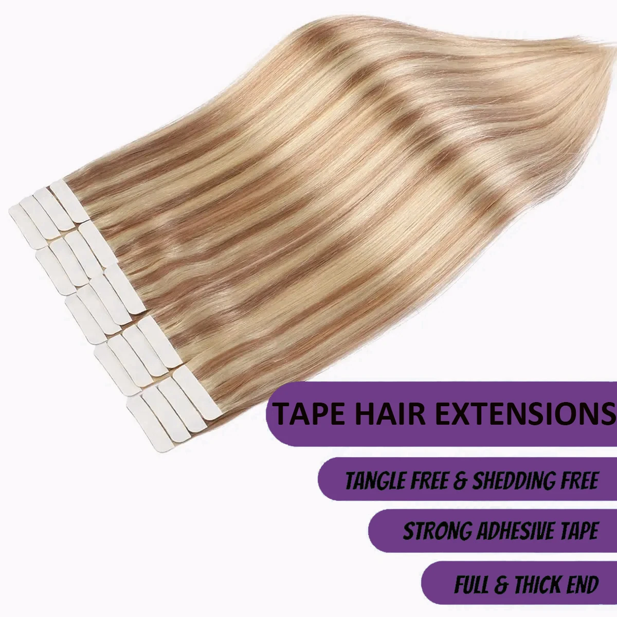 Tape In Remy Hair Extensions 50 Gram Rechte Tape Haar P8/613 Mix Blonde Kleur Hair Extensions Onzichtbare Huid Inslag Lijm