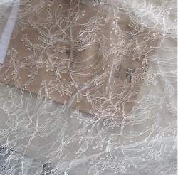 Thin Mesh Lace Fabric for DIY, Wedding Veil, Home Table, Bookcase, Decoration Materials Accessories, White, RS1180, 1-2m Lot