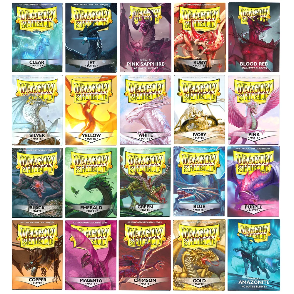 Dragon Shield 100‑Count Standard‑Size Matte Card Sleeves Trading Card Protector for PTCG/MTG/TCG /Sports Cards