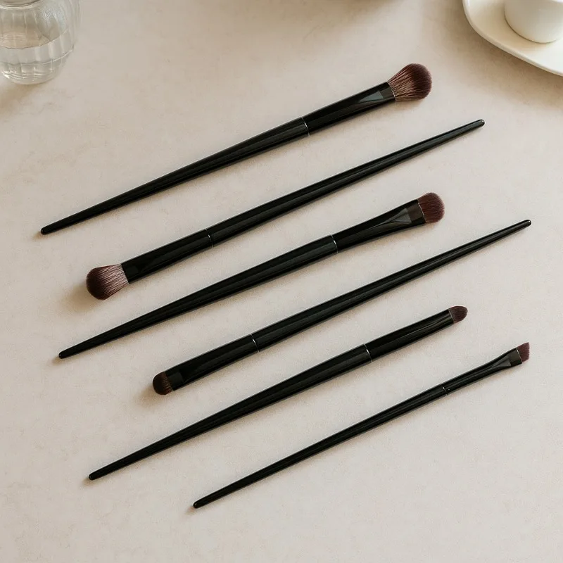 6PCS Professional Soft Eyebrow Eyeshadow Eyeliner Brushes Set for Women Facial Beauty Contouring Cosmetic Tools