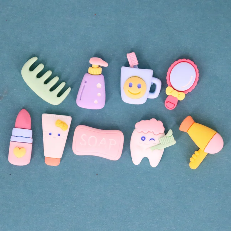 10 pçs novo adorável e doce dos desenhos animados série de lavagem resina acessórios scrapbook kawaii diy escudo do telefone móvel decorar acessórios