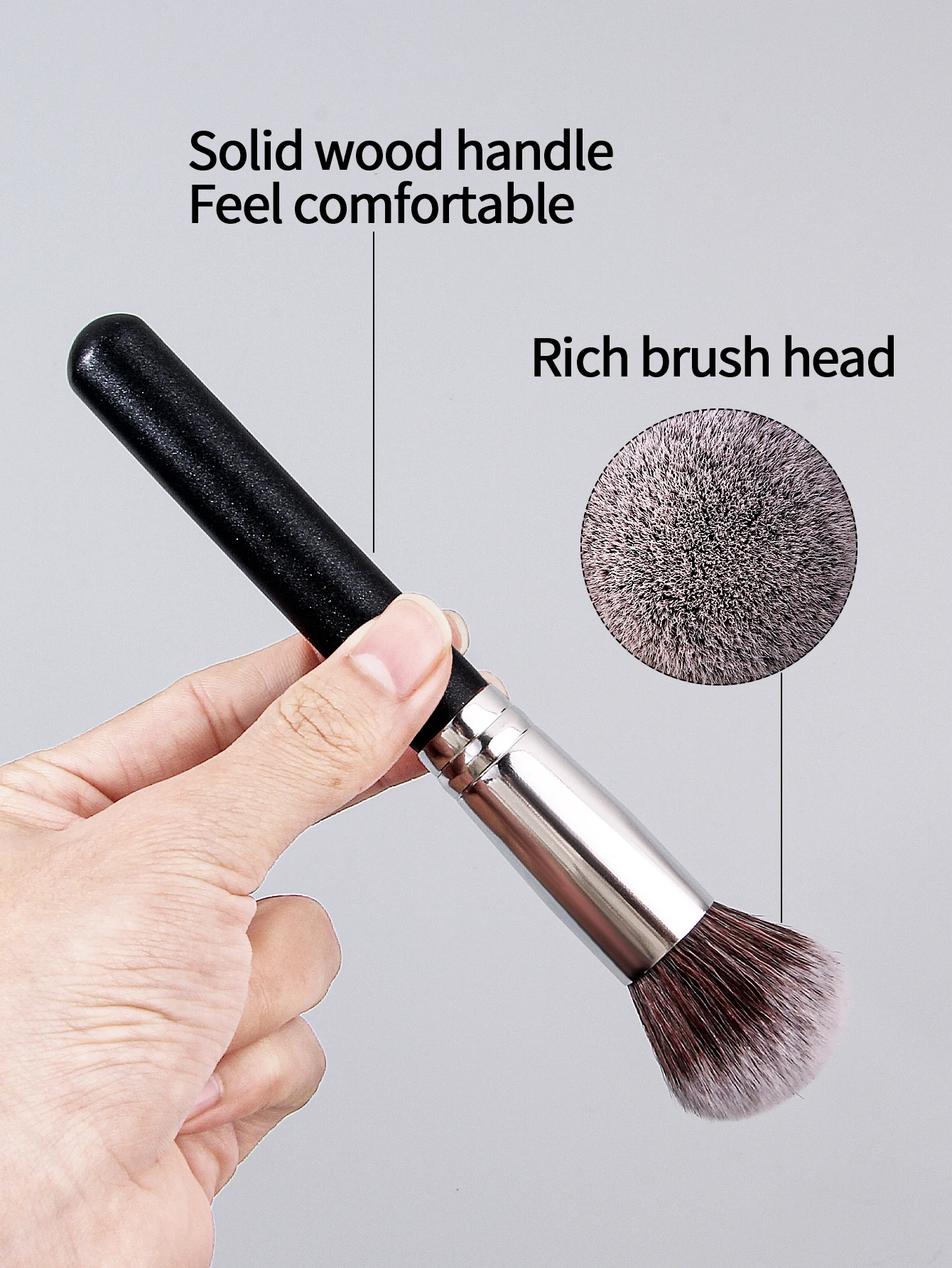 1-teiliger weicher Rougepinsel mit Holzgriff, Konturierpinsel, Mehrzweck-Gesichts-Make-up-Pinsel für Anfänger, langlebiges Make-up-Werkzeug