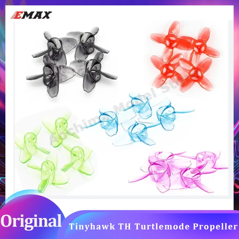 2Pairs 2CW+2CCW EMAX Avan Tinyhawk TH Turtlemode Propeller 4-Paddle 40mm Props for Indoor Flying 08025 Motor