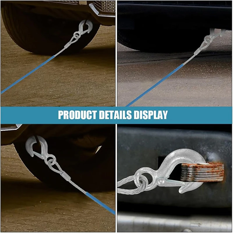 Heavy duty towing rope with hook, rope with PVC sleeve, suitable for towing trucks, tow trucks, cranes, load capacity 3/5/7 tons