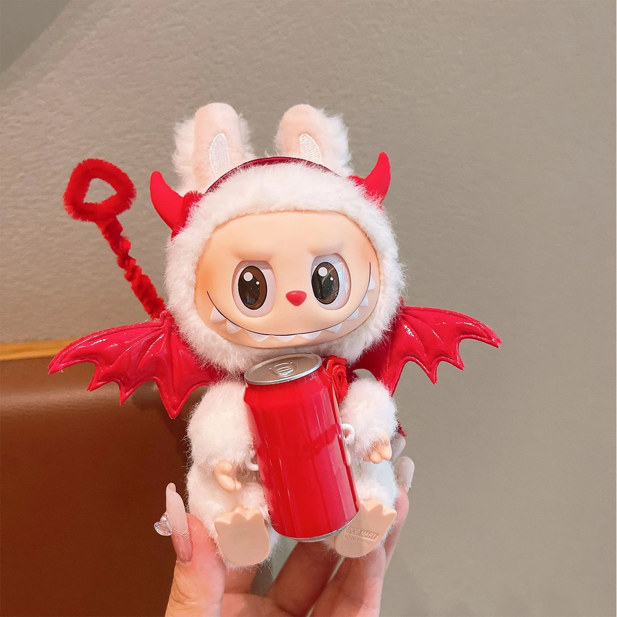 ل Labubu الشيطان الملابس 15/17 سنتيمتر V1 V2 V3 دمية صغيرة أفخم دمية الشيطان الجناح اكسسوارات هالوين زي