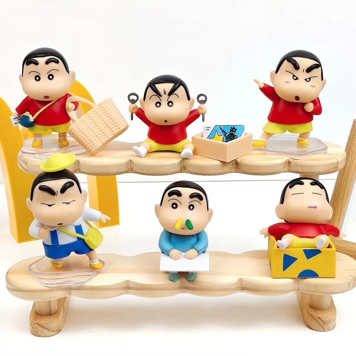 Crayon Shin-Chan temprano antiguo pequeña patata serie Nohara Shinnosuke caja ciega muñeca Kawaii decoración modelo figura de acción juguete