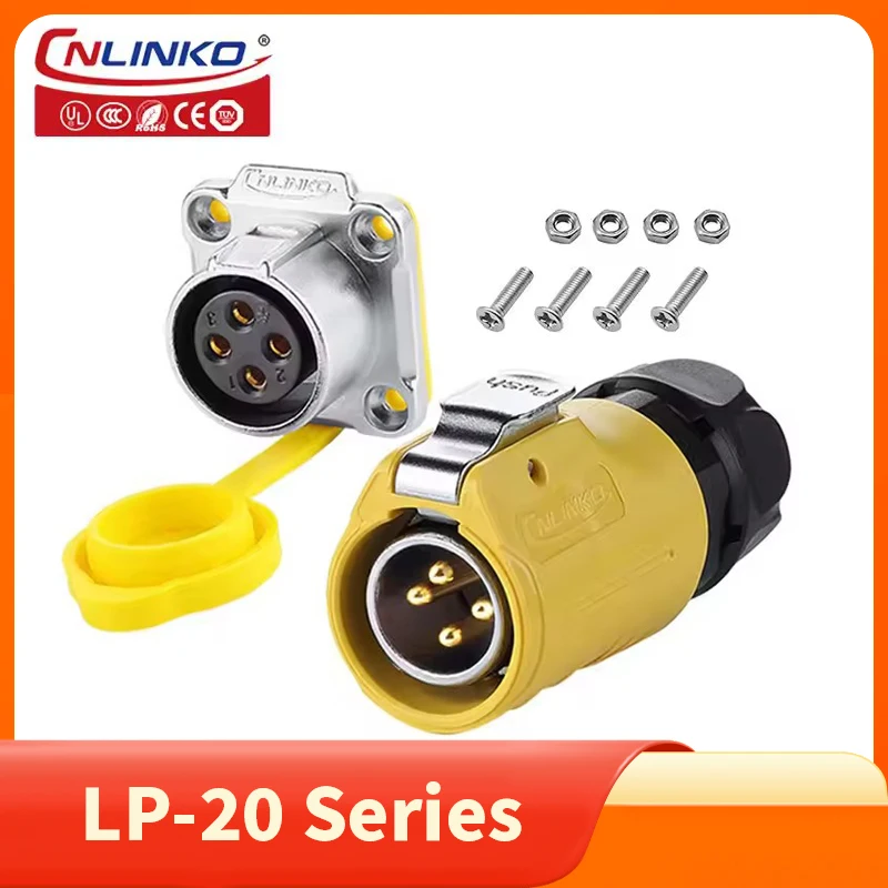 

Cnlinko LP20 4pin M20 Waterproof Power Plug & Receptacle Electrical Appliance Cable Connector for Video Radio UAV Telecom System