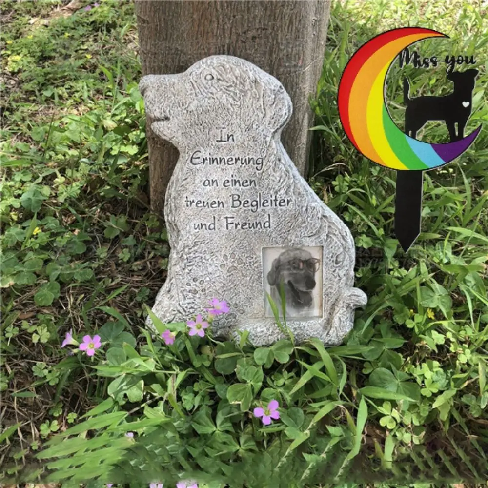 Decorative Sign Cute Pet Metal Sympathy Plaque Plug-In Rust-proof Dog Cemetery Decoration Durable Creative Dog Garden Stake Lawn