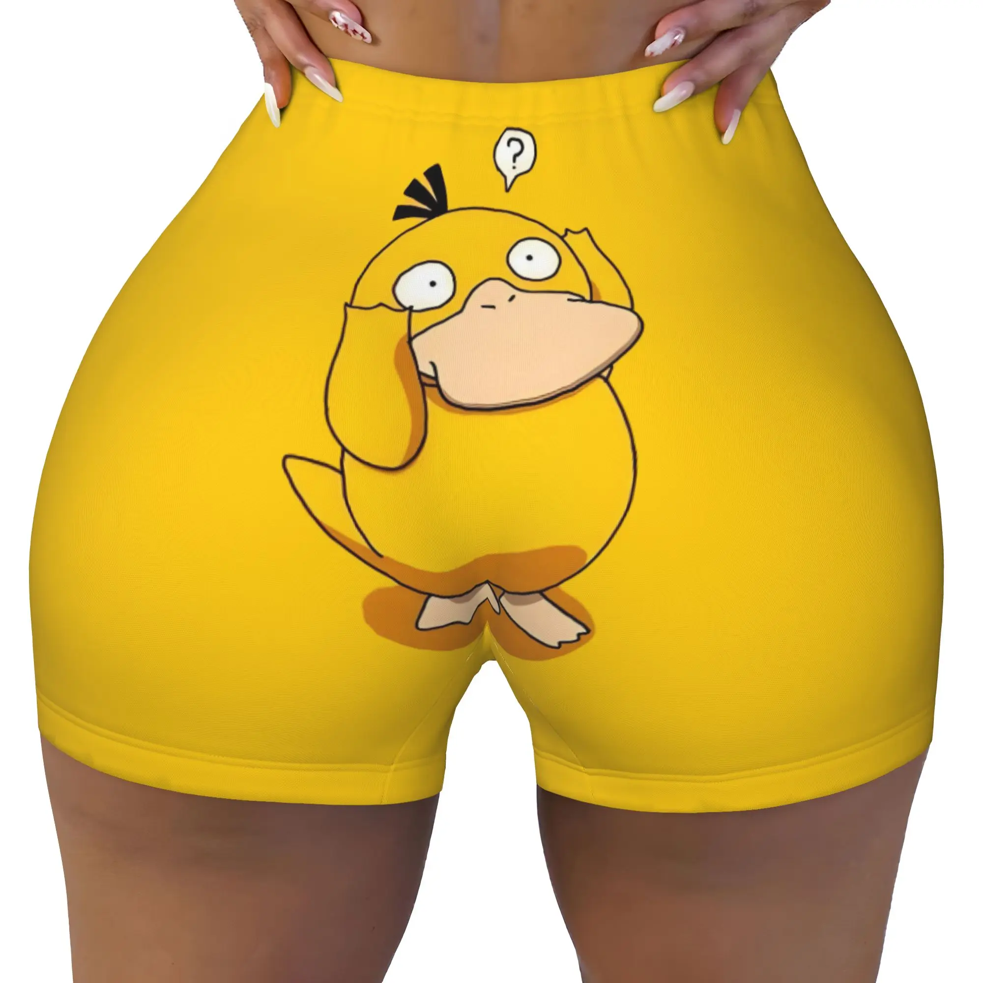 Custom P-Psyducks Running Volleyball Workout Shorts Women's Animated Film Athletic Gym Yoga Shorts