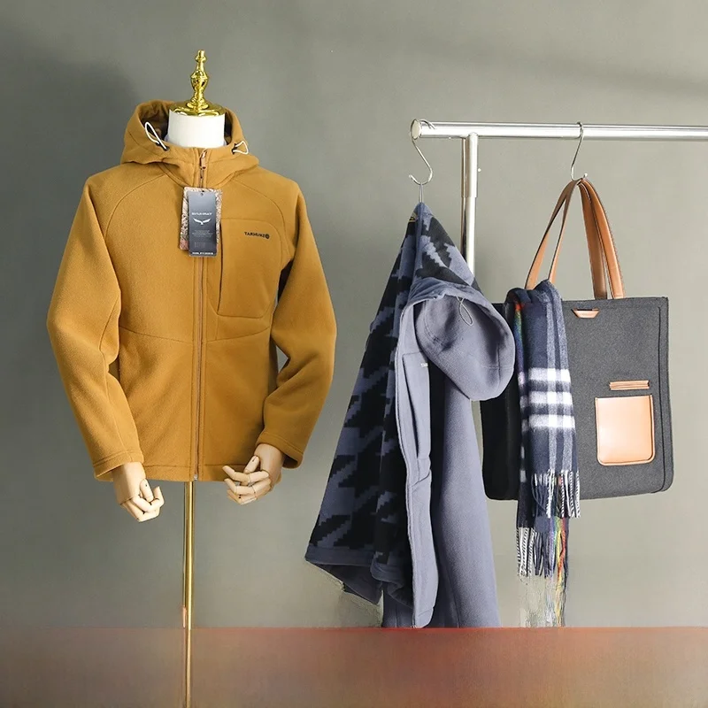 

Thiened Double-sided Fce Anti-wind Heat-retaining Outdoor Hooded Commuting Jaet Stand Fit Long Sve Men's Jaet