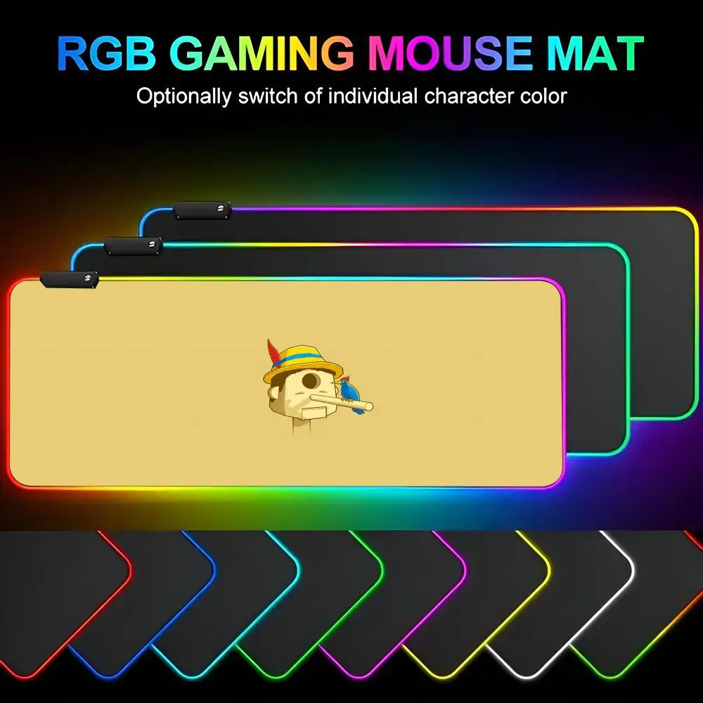 

Pinocchio Mouse Pad Mousepad Rgb Mouse Pad Gaming Backlight Pc Accessories Gamer Keyboard Backlit Mat 700x400mm Desk Protector