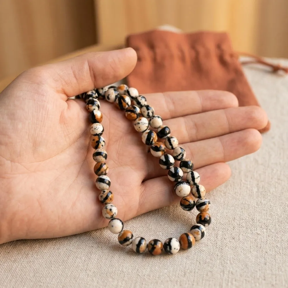 

38/46/63/90Pcs 4-10mm Loose Stone Beads Round Polished By Hand Rain Colored Stones Weaving Materials Orange Spacer Beads