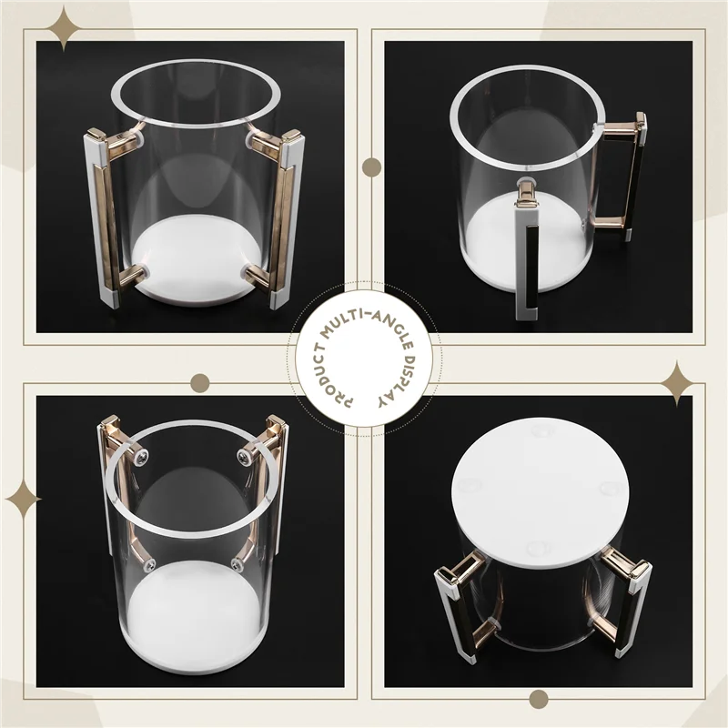 ABRT-Hand Washing Cup With Two Metal Handles Acrylic Round Hand Wash Cup For Jewish Prayer Golden Gold