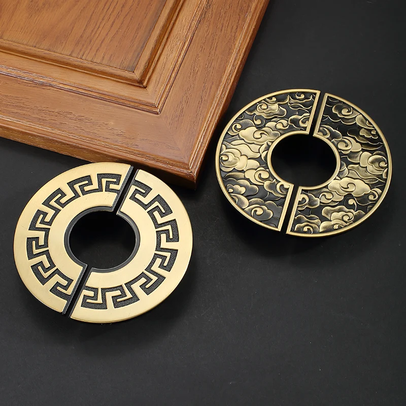 Round Chinese style wardrobe door handle drawer cupboard door handle bathroom cabinet Chinese antique copper handle