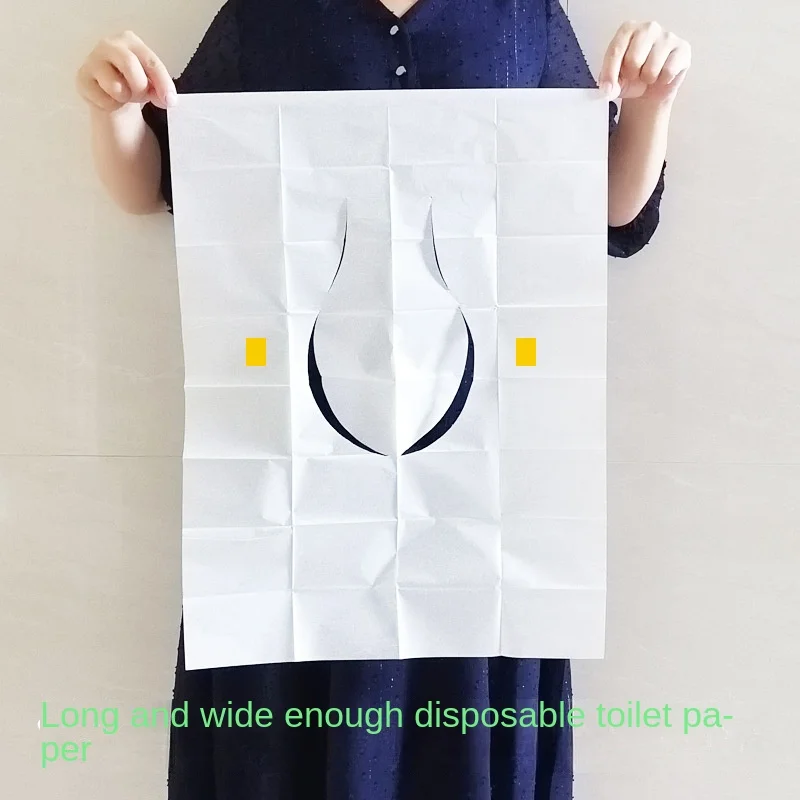 Groot wegwerptoiletbril, draagbaar reizen, hoteltoilet, wateroplosbare lijm, dik kindertoiletpapier