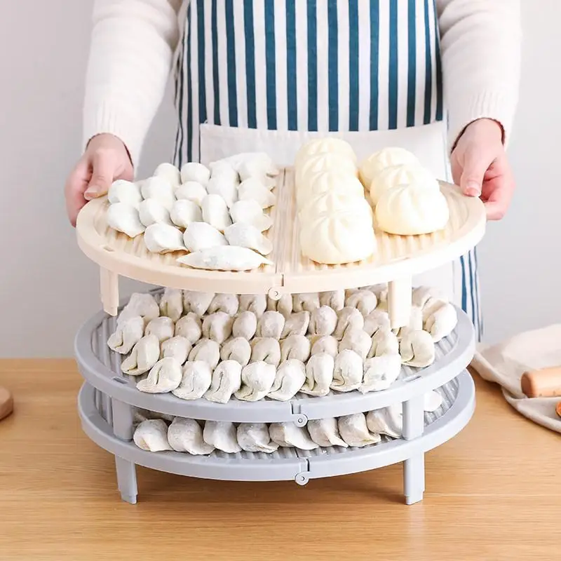 Foldable Dumpling Drying Tray Dumpling Mat Non Stick Surface Stackable Design Perfect For Home Kitchen Dumpling Making Food Prep