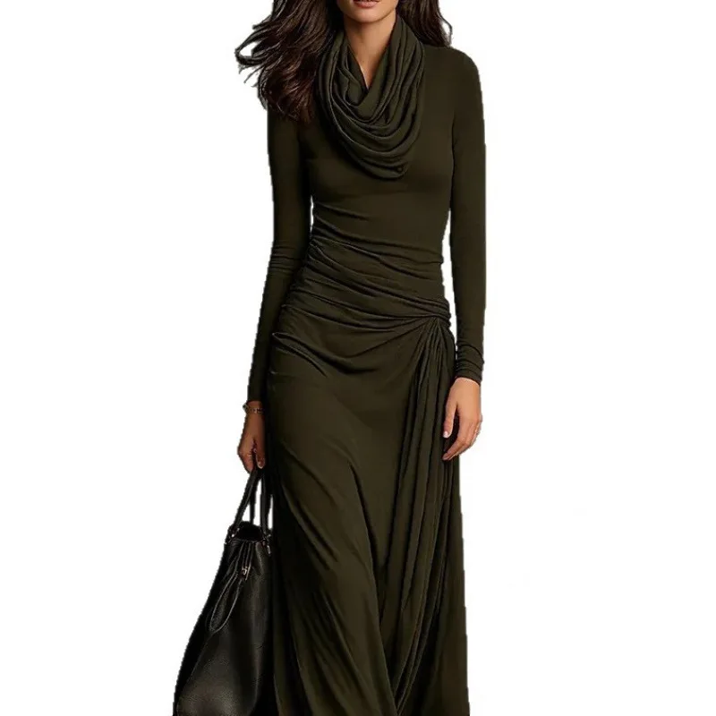 Vestido Fruncido Manga Larga Capucha Muslim Fashion - usage example