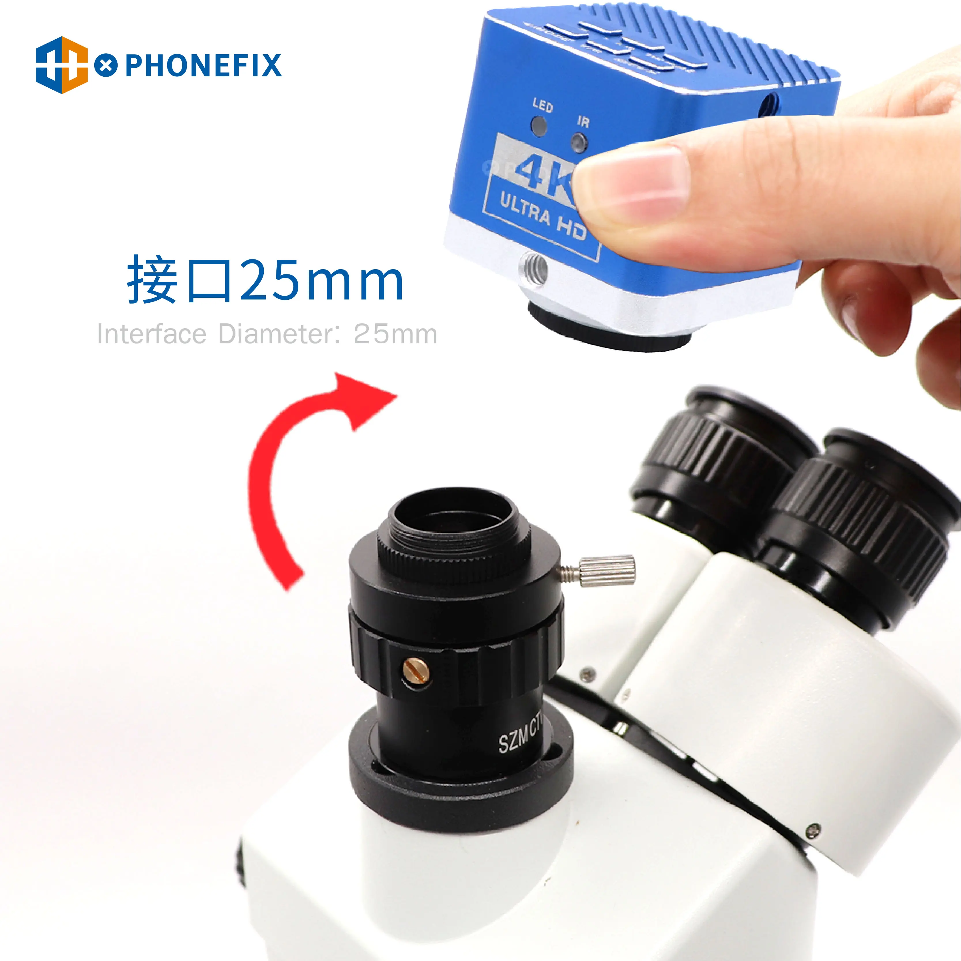 Imagem -03 - Ultra hd 60fps Hdmi Compatível Saída Usb Câmera Microscópio Industrial 4k Cmos Imx377 para Pcb Cpu Telefone Reparação Solda 4k